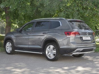 10 649 р. Защита заднего бампера (Ø75х42 мм, нержавейка) Russtal  Volkswagen Teramont  CA1 (2016-2020) дорестайлинг  с доставкой в г. Йошкар-Ола. Увеличить фотографию 2