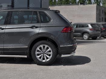 16 349 р. Защита заднего бампера (Ø63 мм, нержавейка, NOT R-LINE) SLITKOFF  Volkswagen Tiguan  Mk2 (2020-2022) рестайлинг  с доставкой в г. Йошкар-Ола. Увеличить фотографию 3