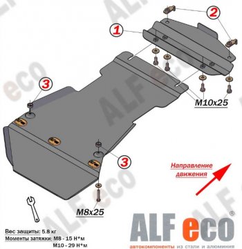 Защита КПП ALFECO (дв. 4.2D) Volkswagen Touareg NF рестайлинг (2014-2018)