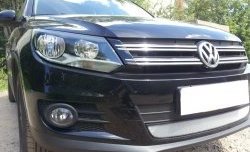 1 539 р. Сетка на бампер Sport&Style Russtal (хром) Volkswagen Tiguan NF рестайлинг (2011-2017)  с доставкой в г. Йошкар-Ола. Увеличить фотографию 2