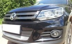 1 539 р. Сетка на бампер Sport&Style Russtal (хром) Volkswagen Tiguan NF рестайлинг (2011-2017)  с доставкой в г. Йошкар-Ола. Увеличить фотографию 3