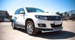 15 999 р. Защита переднего бампера (2 трубыØ76 и 42 мм, нержавейка) SLITKOFF Volkswagen Tiguan NF рестайлинг (2011-2017)  с доставкой в г. Йошкар-Ола. Увеличить фотографию 3