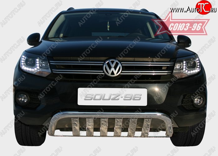 25 109 р. Защита переднего бампера одинарная Souz-96 (d60) Volkswagen Tiguan NF рестайлинг (2011-2017)  с доставкой в г. Йошкар-Ола