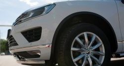 27 999 р. Защита переднего бампера (2 трубыØ75х42 мм, нержавейка) Russtal Volkswagen Touareg NF рестайлинг (2014-2018)  с доставкой в г. Йошкар-Ола. Увеличить фотографию 3