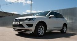 17 799 р. Защита порогов из круглой трубы диаметром 63 мм Russtal Volkswagen Touareg NF рестайлинг (2014-2018)  с доставкой в г. Йошкар-Ола. Увеличить фотографию 4