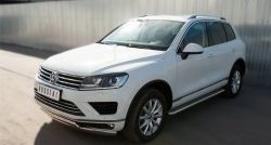 22 749 р. Широкая защита порогов Russtal Volkswagen Touareg NF рестайлинг (2014-2018) (Поверхность листа (вариант 1))  с доставкой в г. Йошкар-Ола. Увеличить фотографию 8