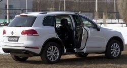 1 999 р. Накладки на порожки автомобиля RA  Volkswagen Touareg  NF (2014-2018) рестайлинг (Комплект (4 шт.))  с доставкой в г. Йошкар-Ола. Увеличить фотографию 2