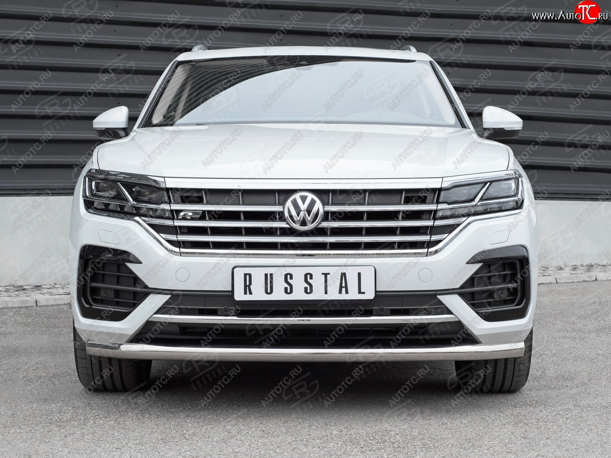 18 699 р. Защита переднего бампера (Ø63 мм, нержавейка, NOT 2.0 TSI) SLITKOFF  Volkswagen Touareg  CR (2018-2025)  с доставкой в г. Йошкар-Ола