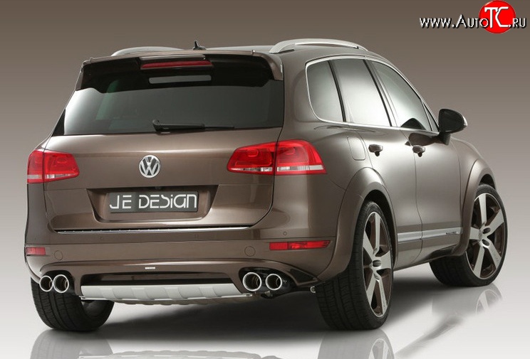 23 049 р. Накладка Je Design на задний бампер 7P Volkswagen Touareg NF дорестайлинг (2010-2014) (Комплект накладок, Неокрашенная)  с доставкой в г. Йошкар-Ола