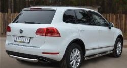 16 999 р. Одинарная защита заднего бампера из трубы диаметром 76 мм SLITKOFF Volkswagen Touareg NF дорестайлинг (2010-2014)  с доставкой в г. Йошкар-Ола. Увеличить фотографию 4