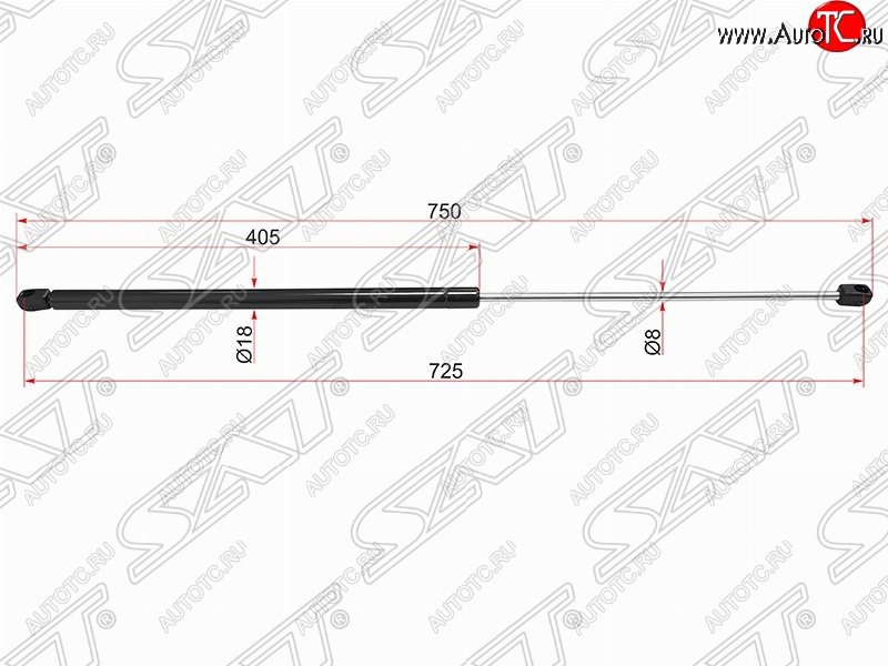 859 р. Газовый упор капота SAT Volvo S40 MS седан дорестайлинг (2004-2007)  с доставкой в г. Йошкар-Ола