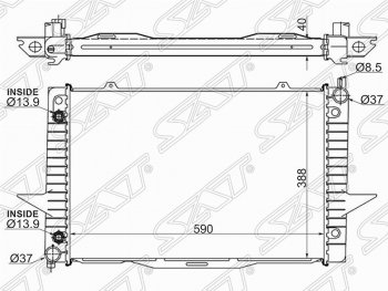 Радиатор двигателя (пластинчатый, АКПП) SAT (32 мм) Volvo V70 (1997-2000)