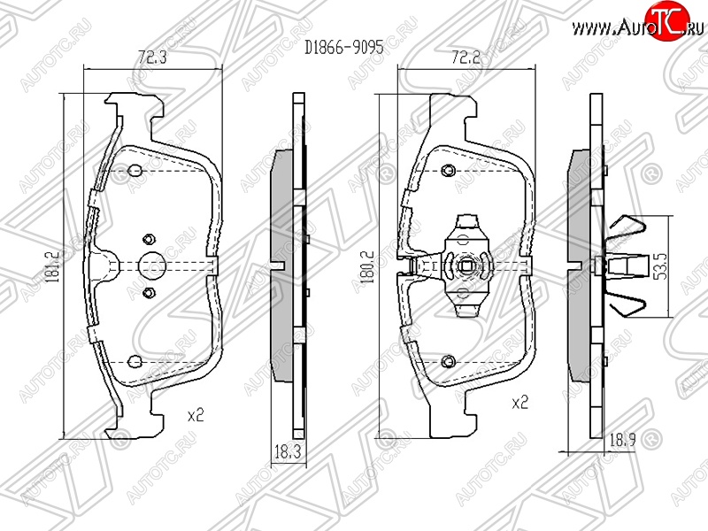 1 479 р. Колодки тормозные SAT (передние)  Volvo XC60 (2008-2022)  дорестайлинг,  рестайлинг  с доставкой в г. Йошкар-Ола