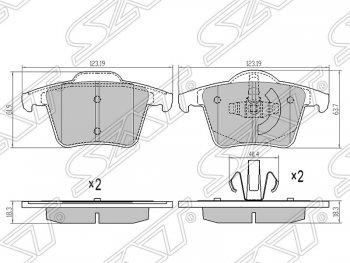 989 р. Колодки тормозные SAT (задние) Volvo XC90 C 2-ой рестайлинг (2010-2014)  с доставкой в г. Йошкар-Ола. Увеличить фотографию 1