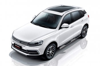 Защита порогов Slitkoff (d76 мм, с проступями) Zotye Coupa B11F (2019-2021)