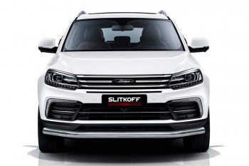 Защита переднего бампера Slitkoff (d57 мм) Zotye (Зоти) Coupa (Купа)  B11F (2019-2021) B11F